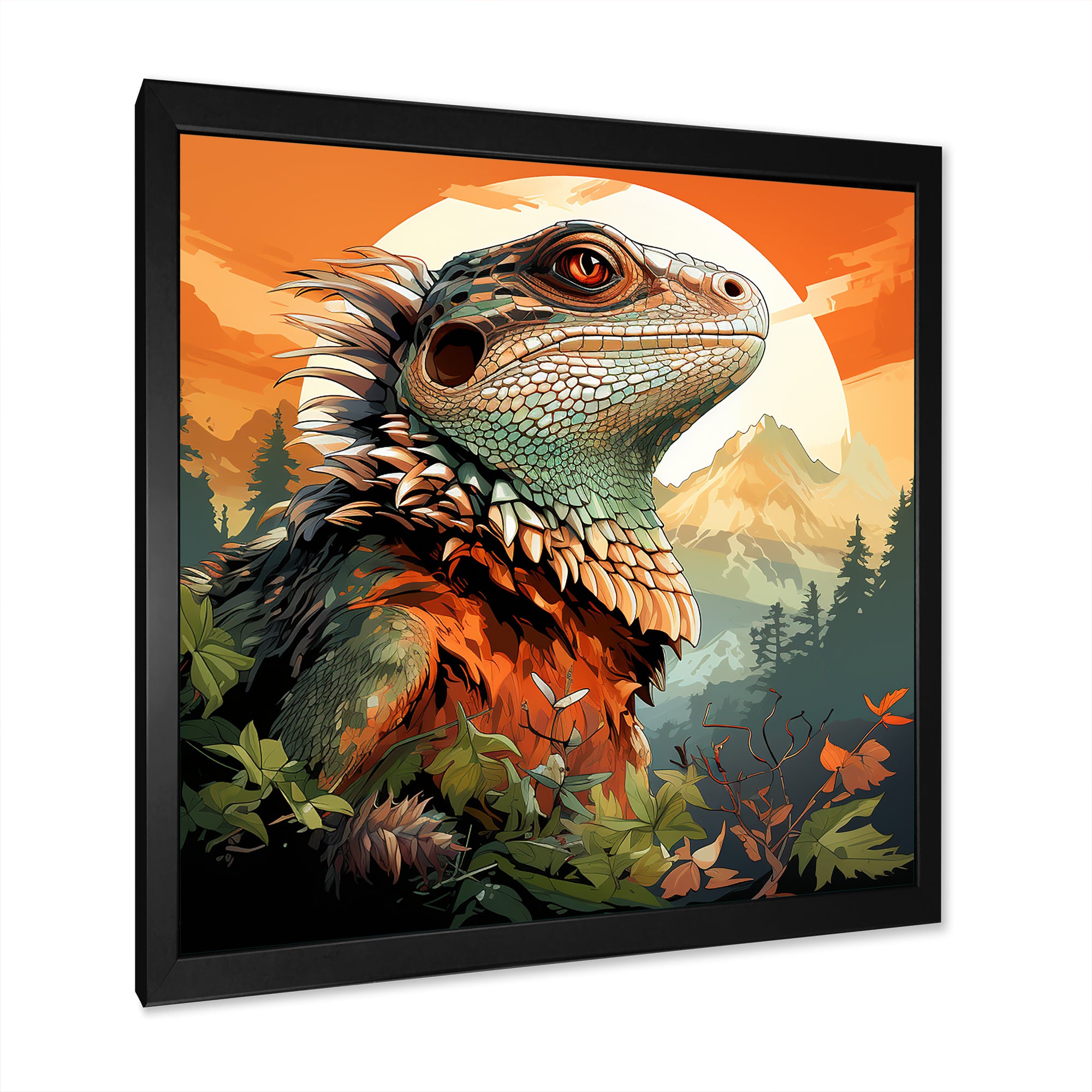 Forest Frolic Lizard - Gray Lizard Wall Art