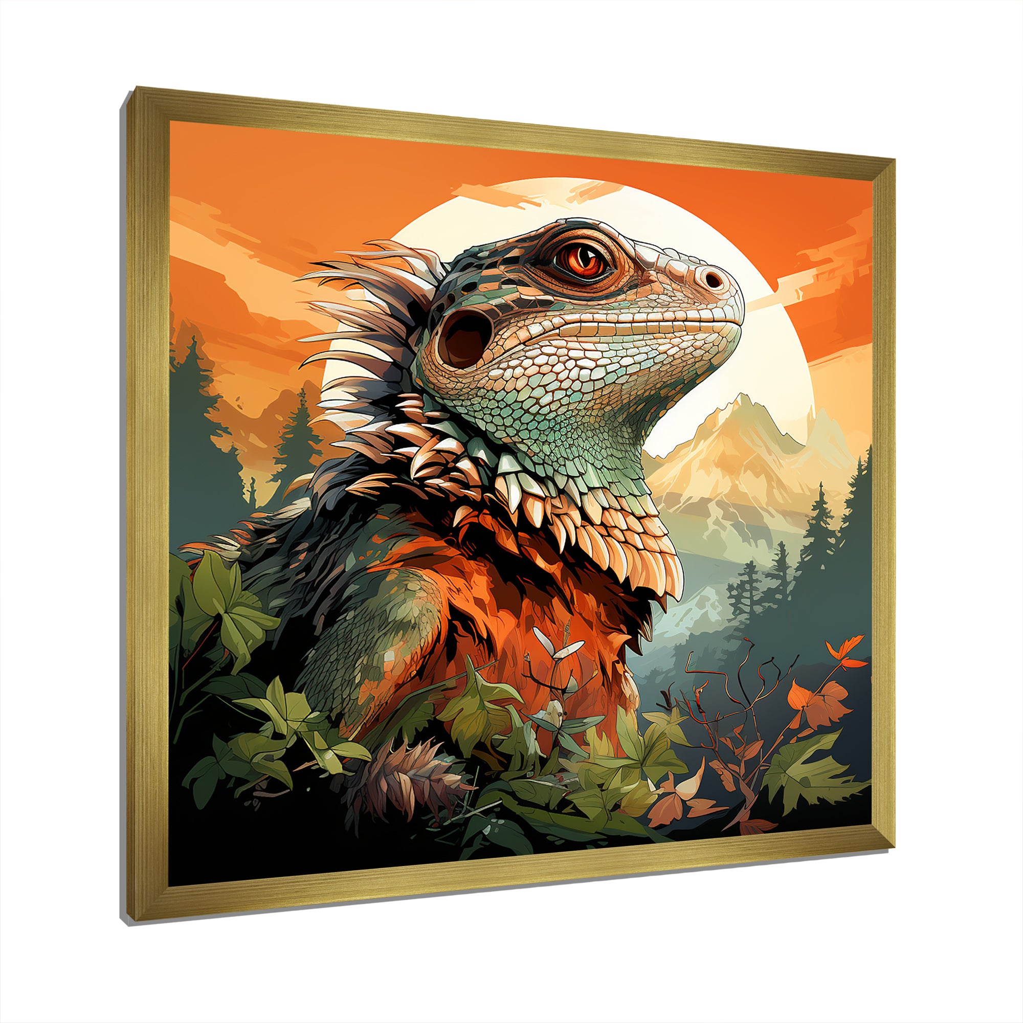 Forest Frolic Lizard - Gray Lizard Wall Art