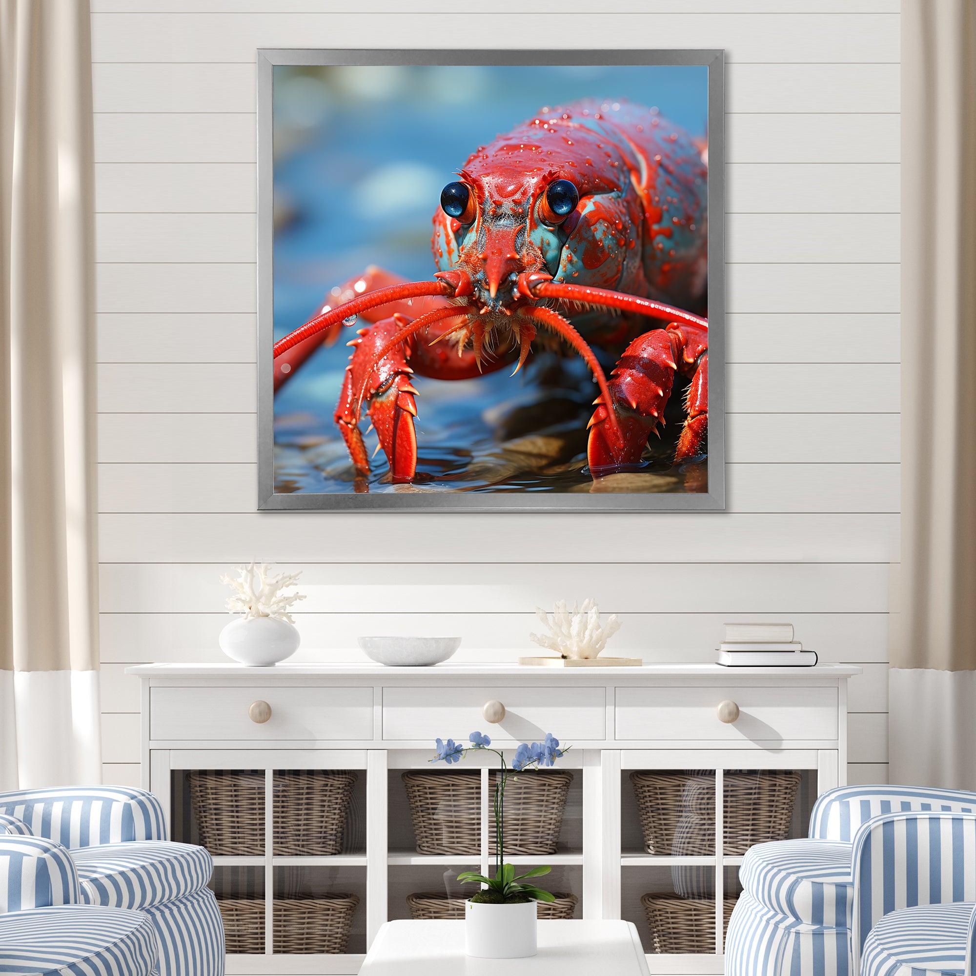 Coastal Crawler Portrait of a Lobster - Lobster Home Decor Art