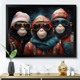 Popart Monkeys at the North Pole - Red Monkey Wall Art