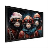 Popart Monkeys at the North Pole - Red Monkey Wall Art