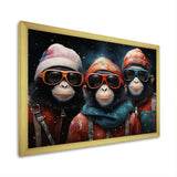 Popart Monkeys at the North Pole - Red Monkey Wall Art
