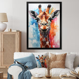 Popart Giraffe portrait - Giraffe Bedroom Wall Art