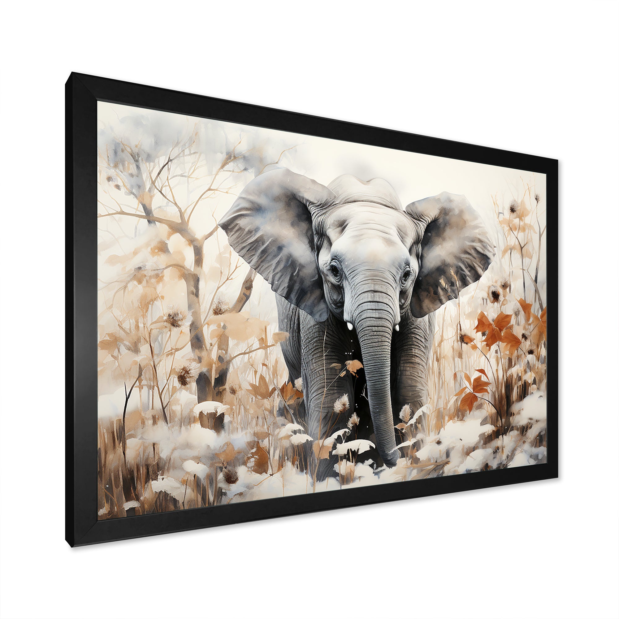 Elephants Bamboo Wonderland - Elephant Large Canvas Wall Art