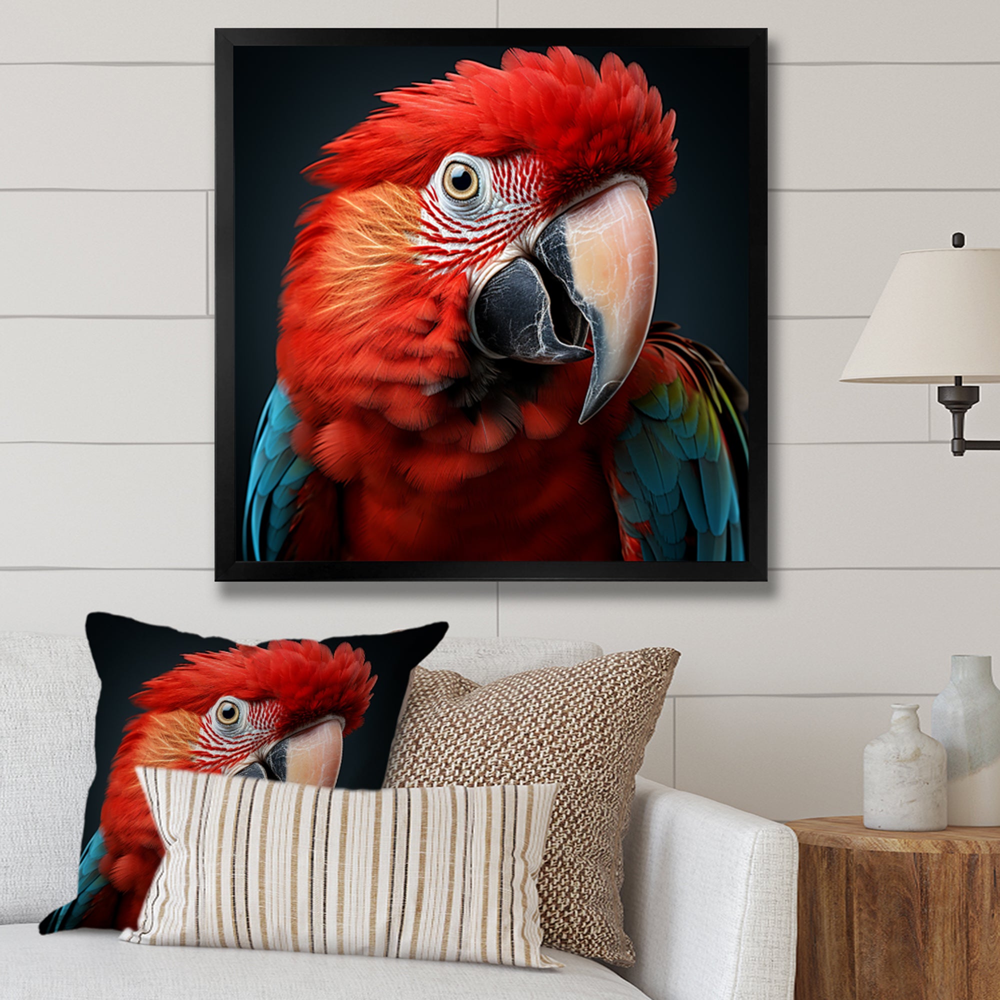 Red Parrot portrait photo - Parrot Wall Art Prints