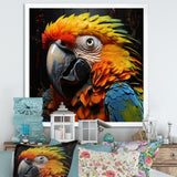 Yellow and blue Parrot portrait photo - Yellow Parrot Wall Art