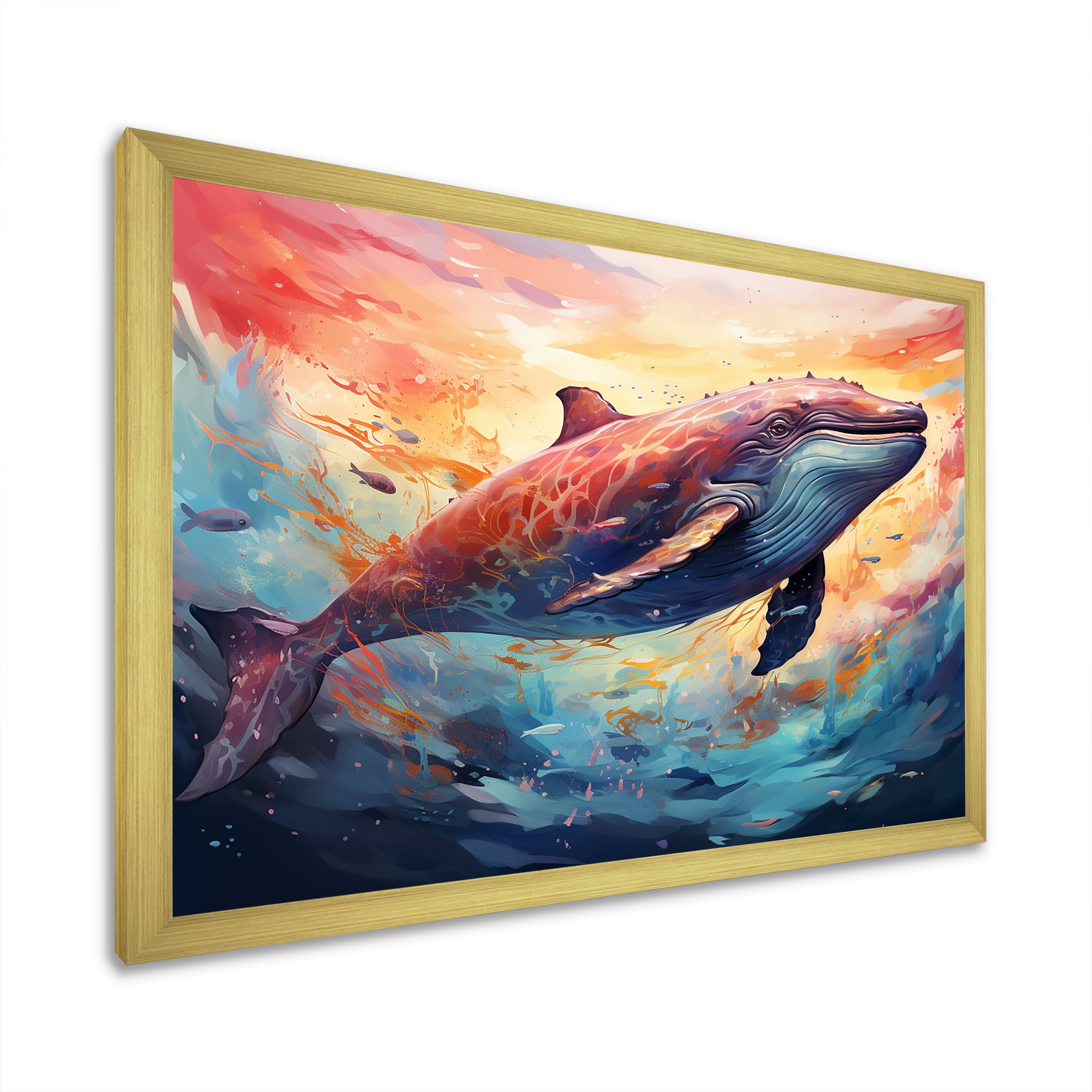 Blue Majesty dolphin in Watercolor - Dolphin Bedroom Wall Art