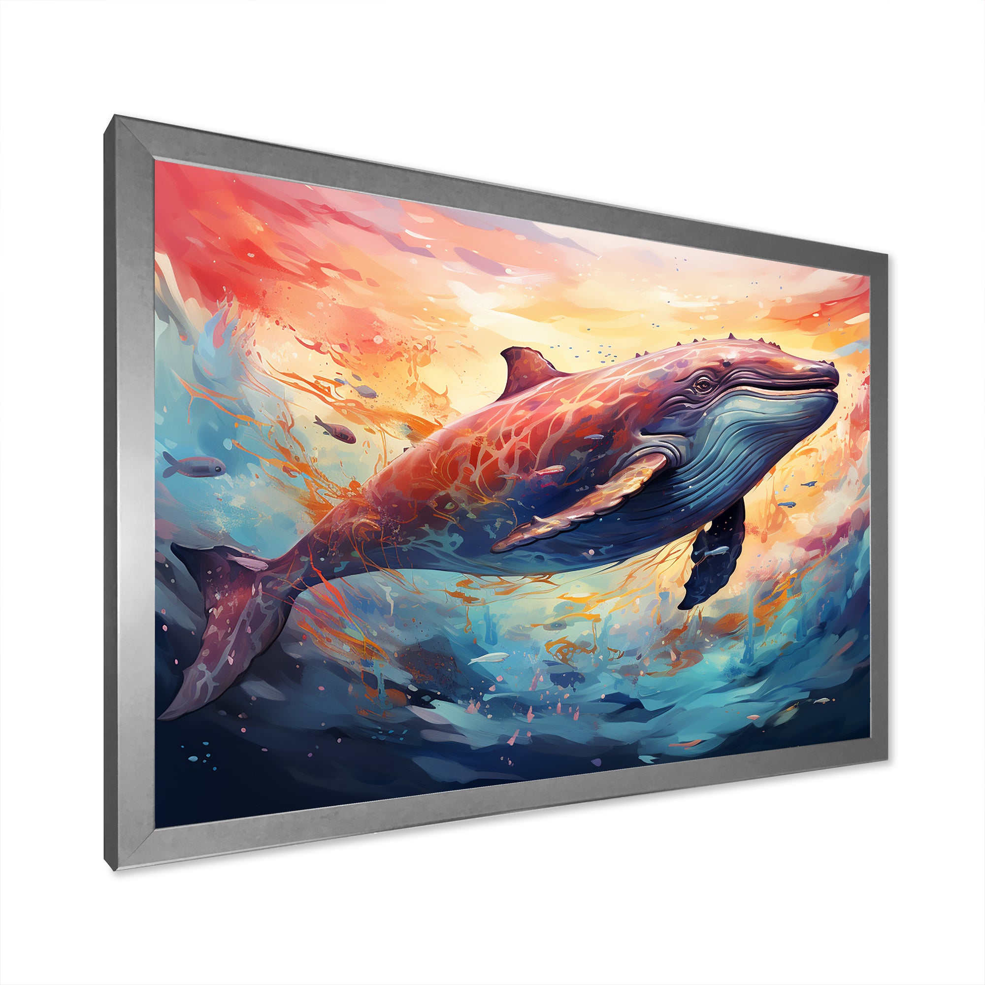 Blue Majesty dolphin in Watercolor - Dolphin Bedroom Wall Art