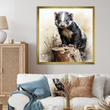 Black Playful Skunk meadows - Skunk Wall Art Prints