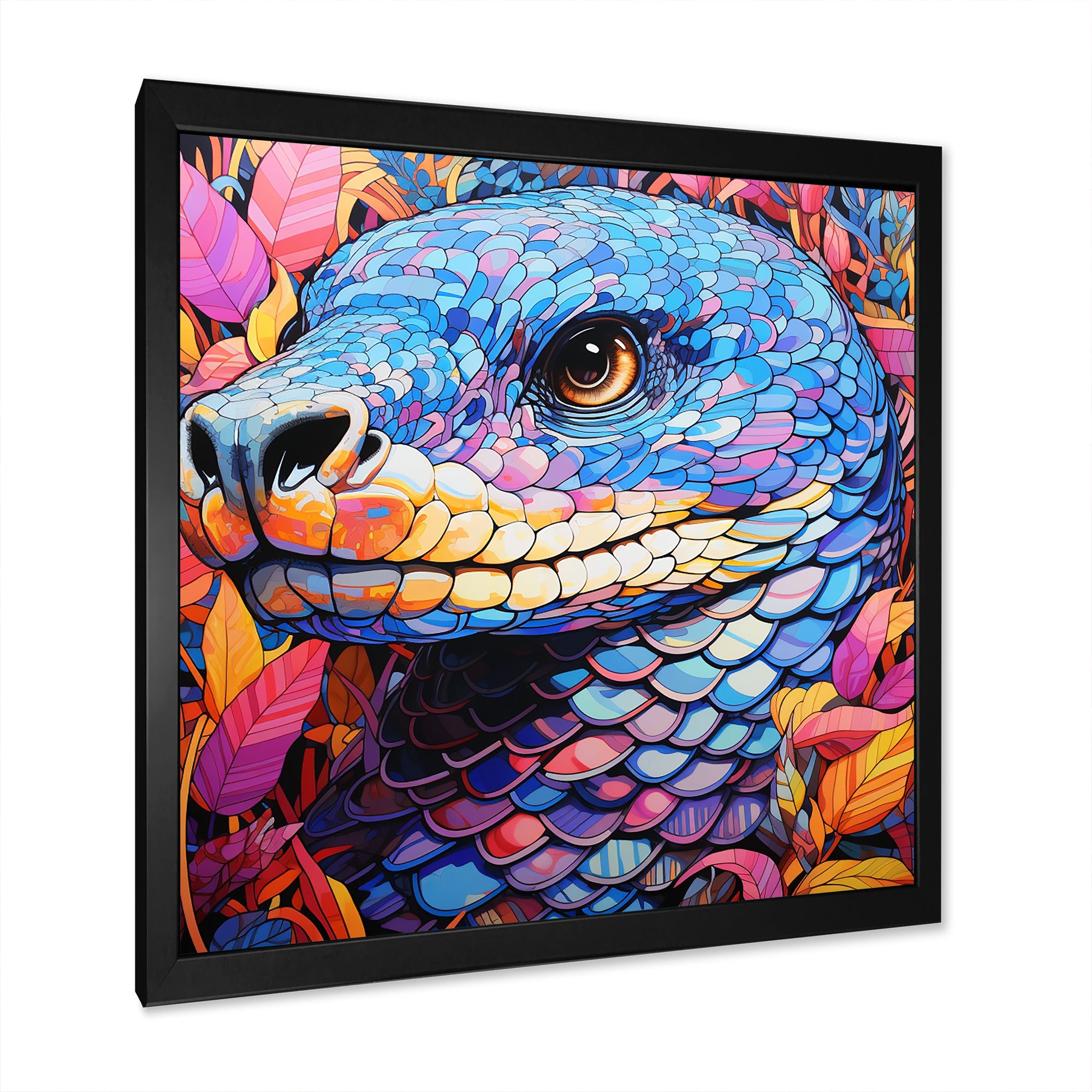 Snake purple and pink Grace - Snake Large Canvas Wall Art