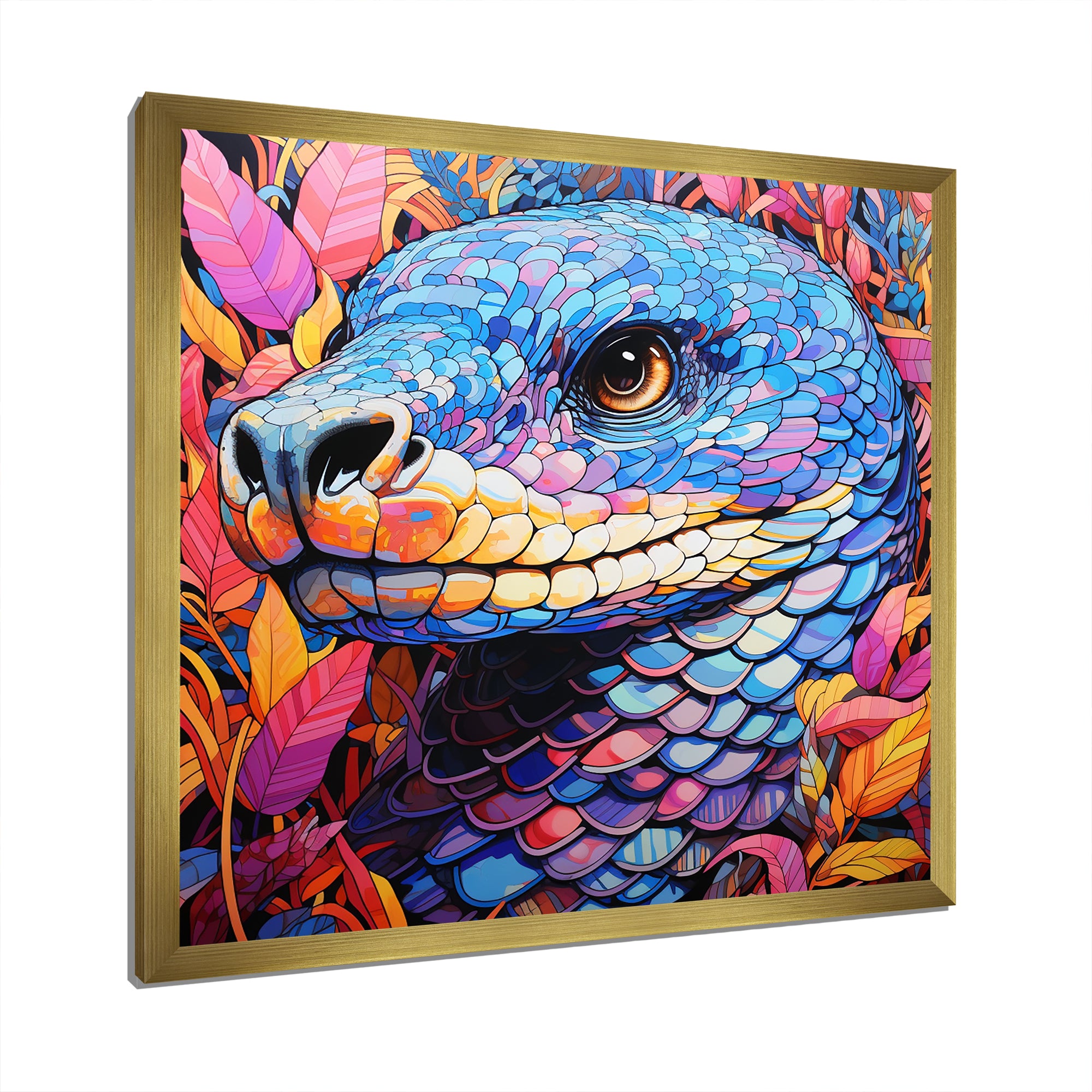 Snake purple and pink Grace - Snake Large Canvas Wall Art