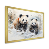 Panda playing in winter landscape - Bear Bedroom Wall Art