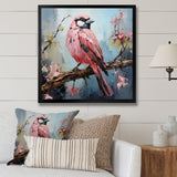 Blue and pink bird floral tree Harmony - Bird Wall Decor