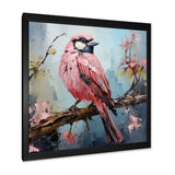 Blue and pink bird floral tree Harmony - Bird Wall Decor