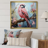 Blue and pink bird floral tree Harmony - Bird Wall Decor