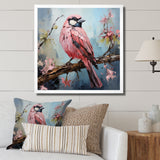 Blue and pink bird floral tree Harmony - Bird Wall Decor
