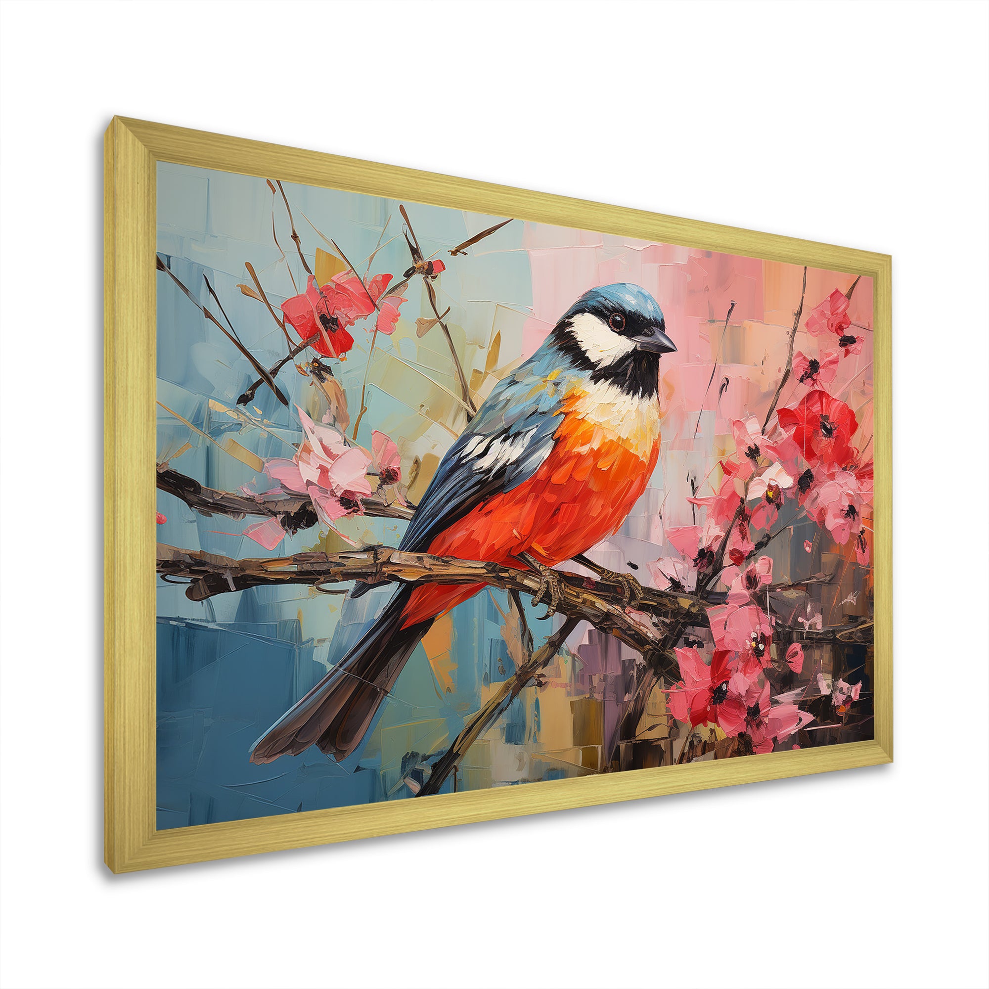Blue bird floral tree harmony - Blue Bird Wall Art
