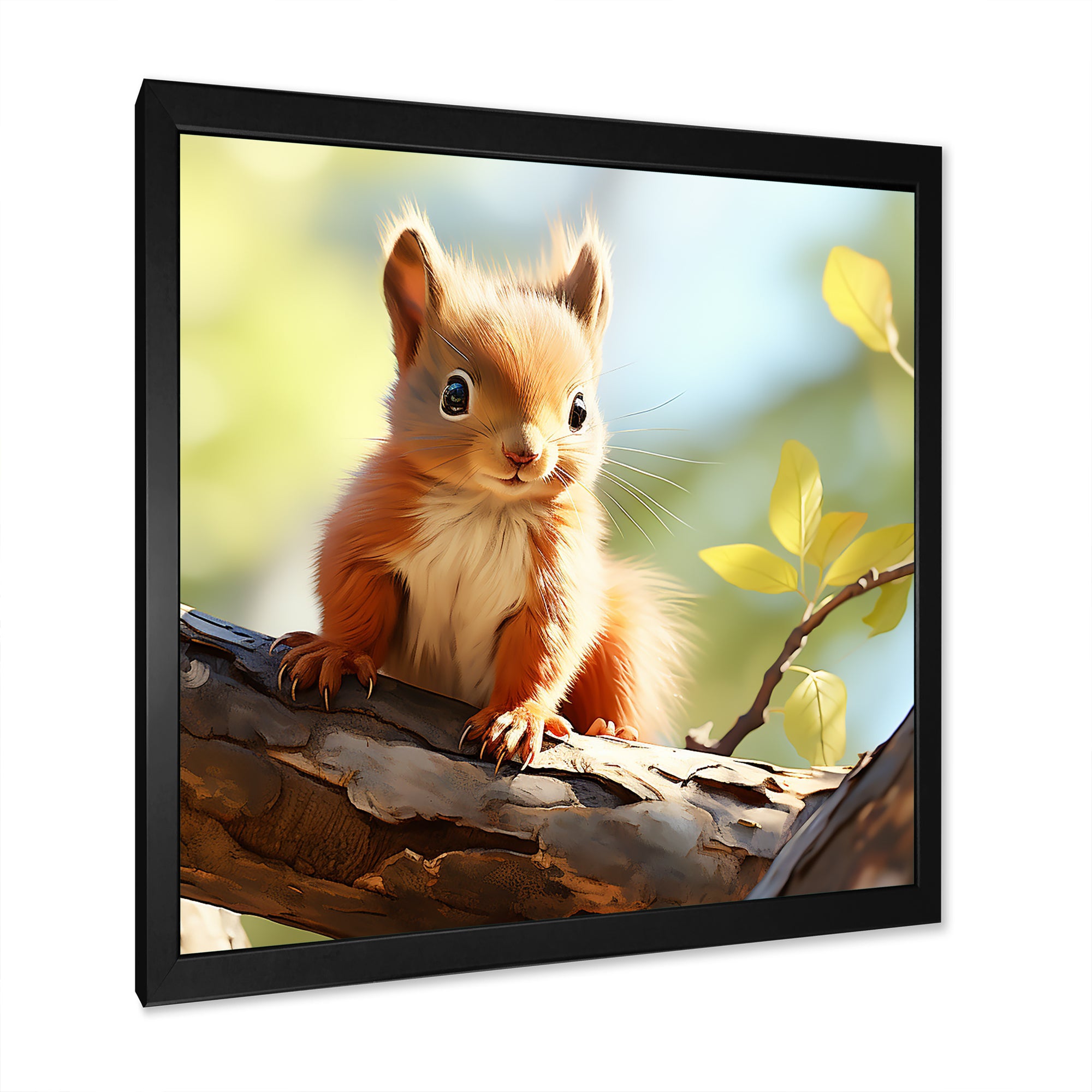 Forest cute Squirrel - Squirrel Large Canvas Wall Art