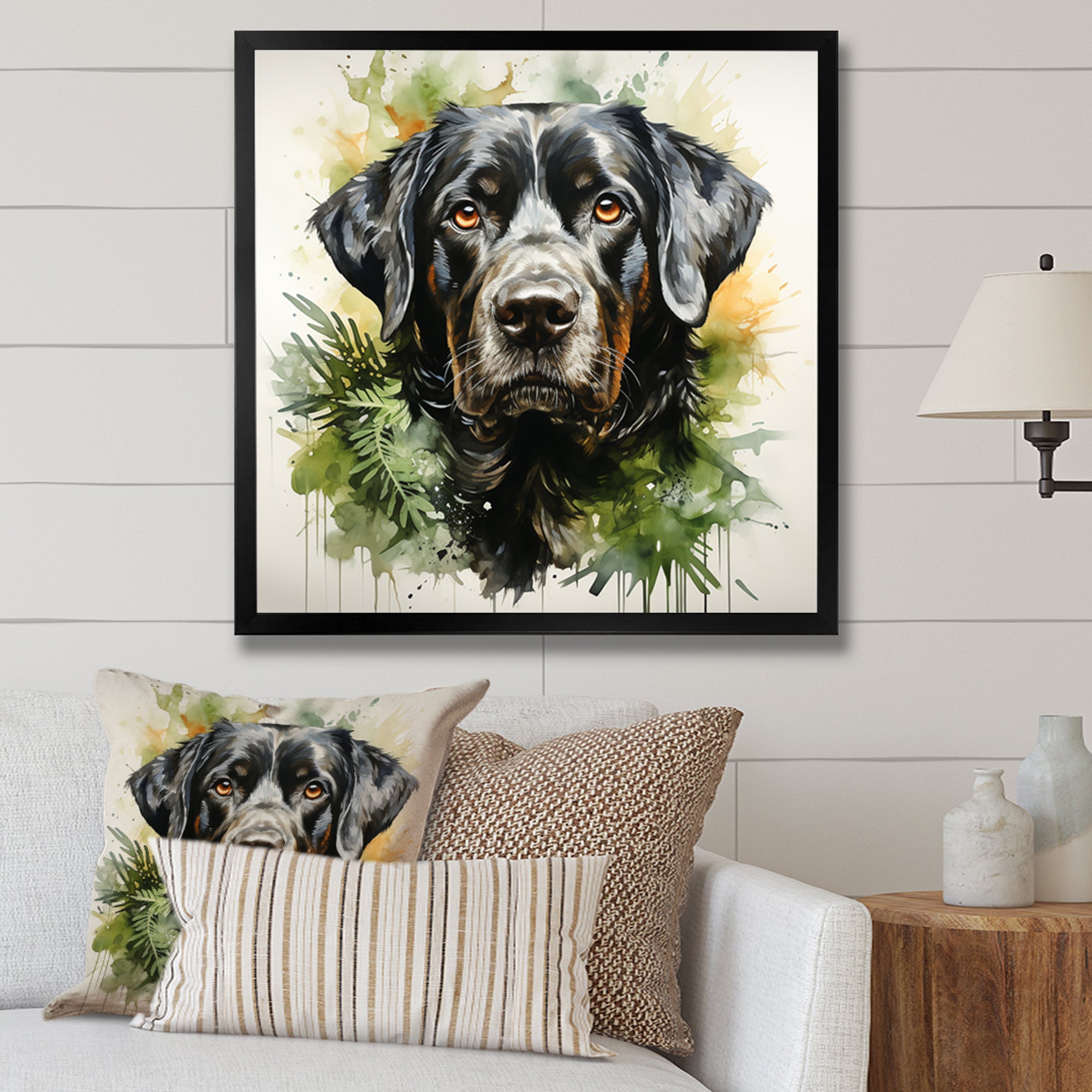 Tropical Labrador Dog Portrait - Dog Wall Art Prints