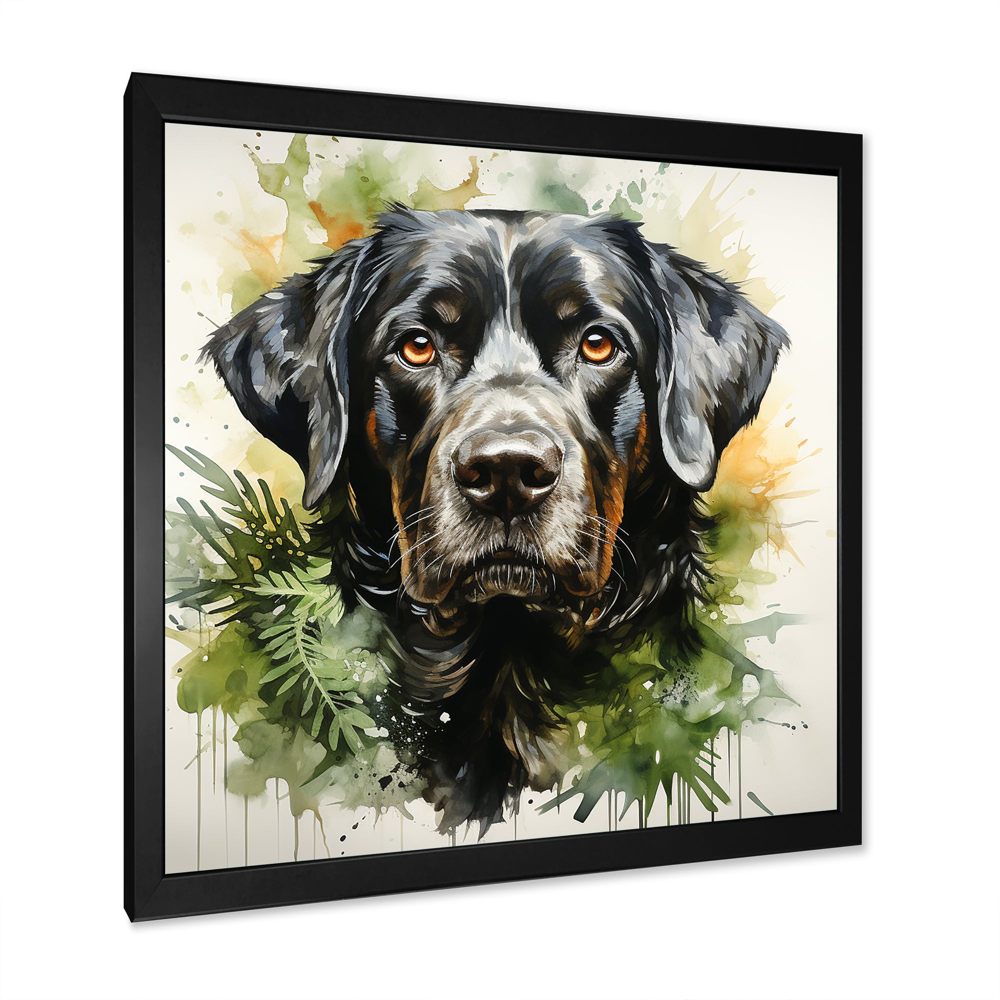 Tropical Labrador Dog Portrait - Dog Wall Art Prints