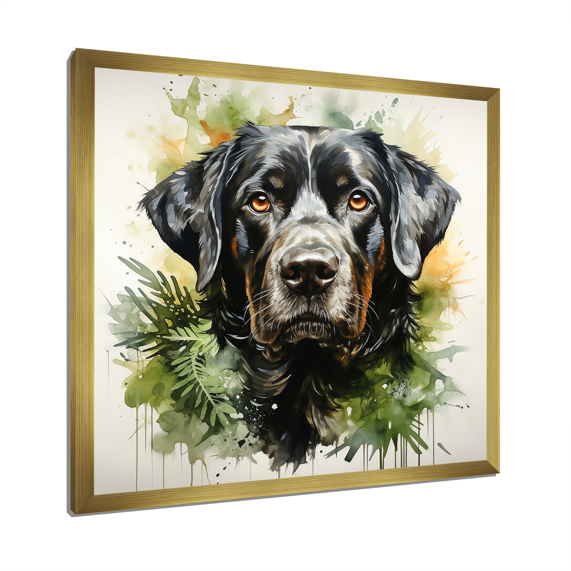 Tropical Labrador Dog Portrait - Dog Wall Art Prints