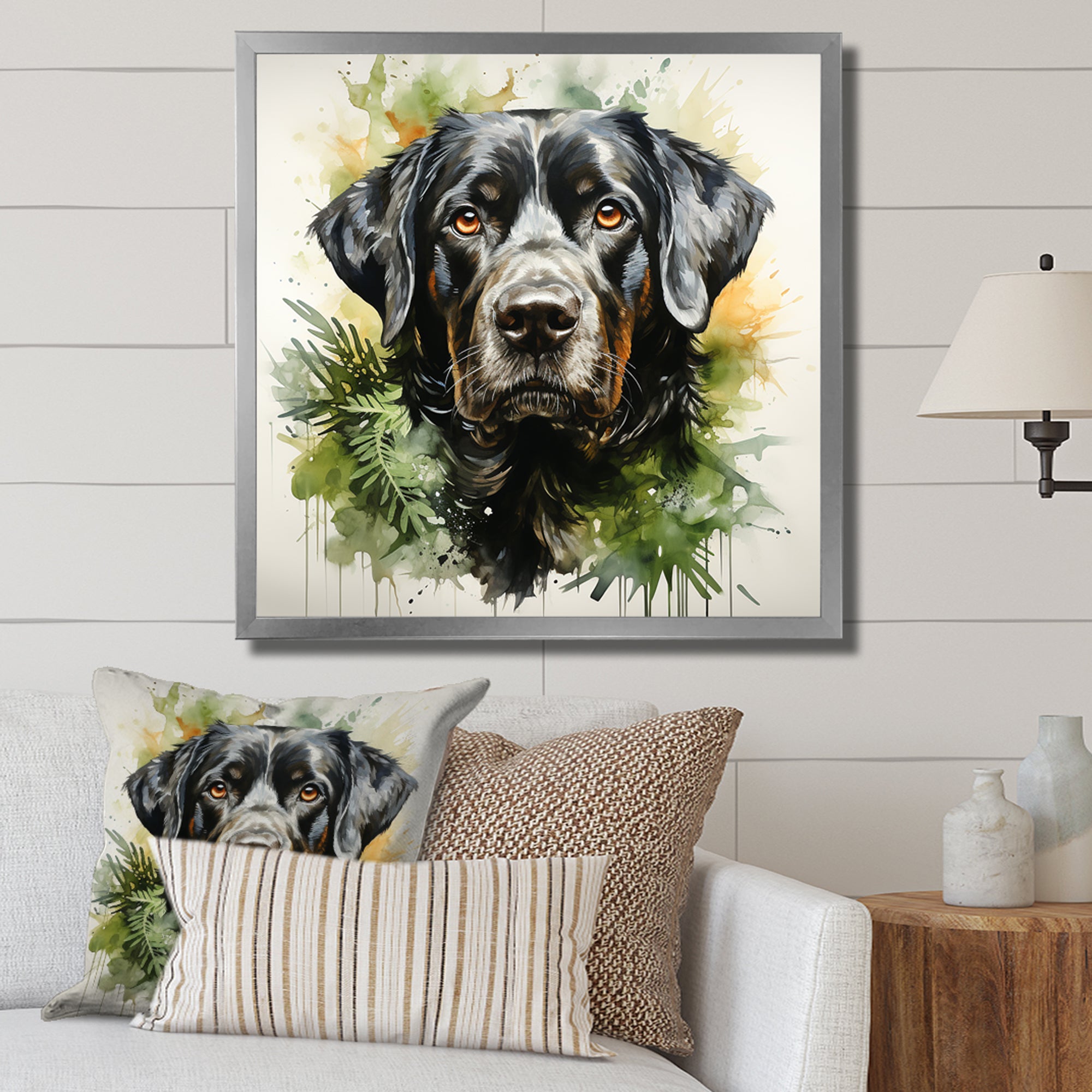 Tropical Labrador Dog Portrait - Dog Wall Art Prints