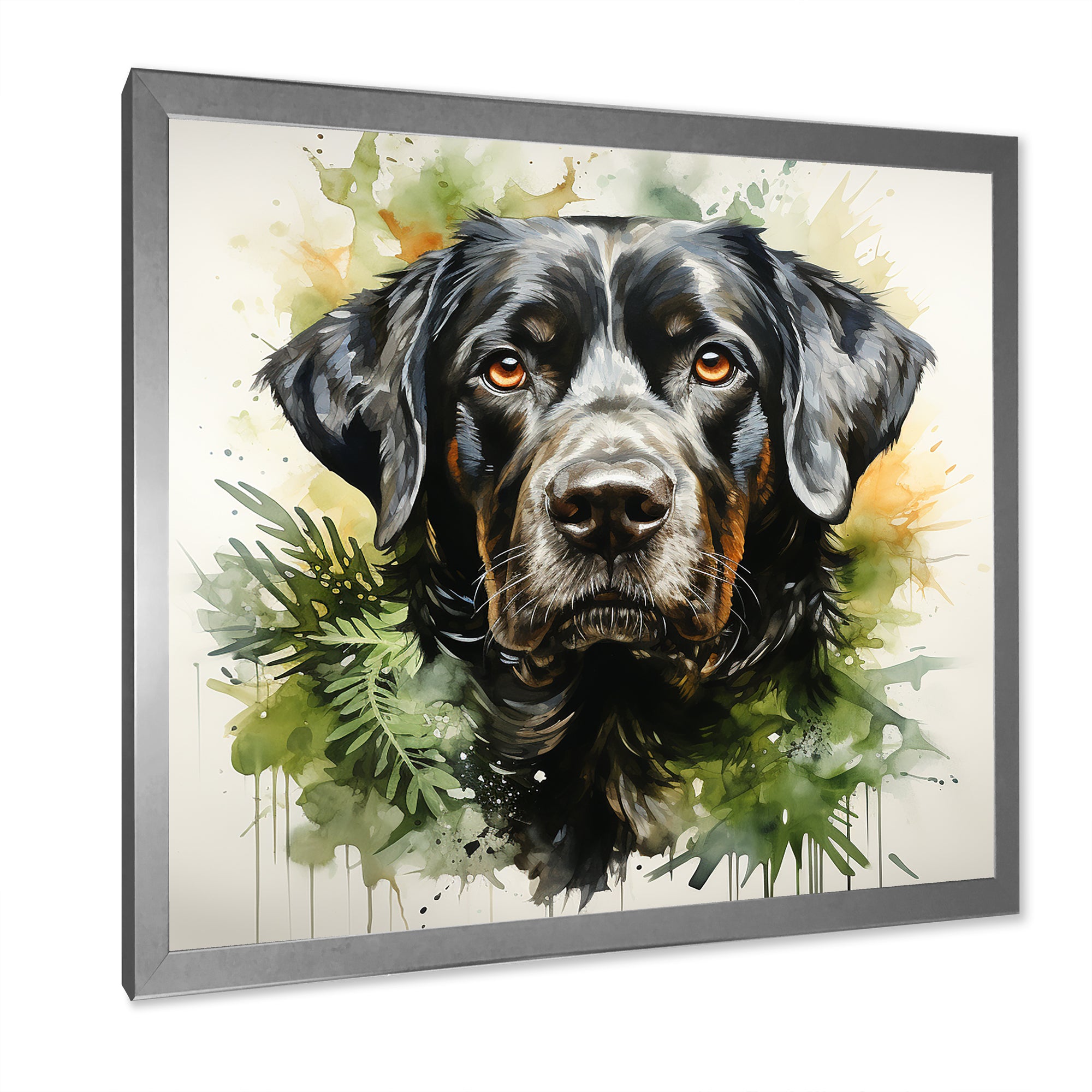 Tropical Labrador Dog Portrait - Dog Wall Art Prints