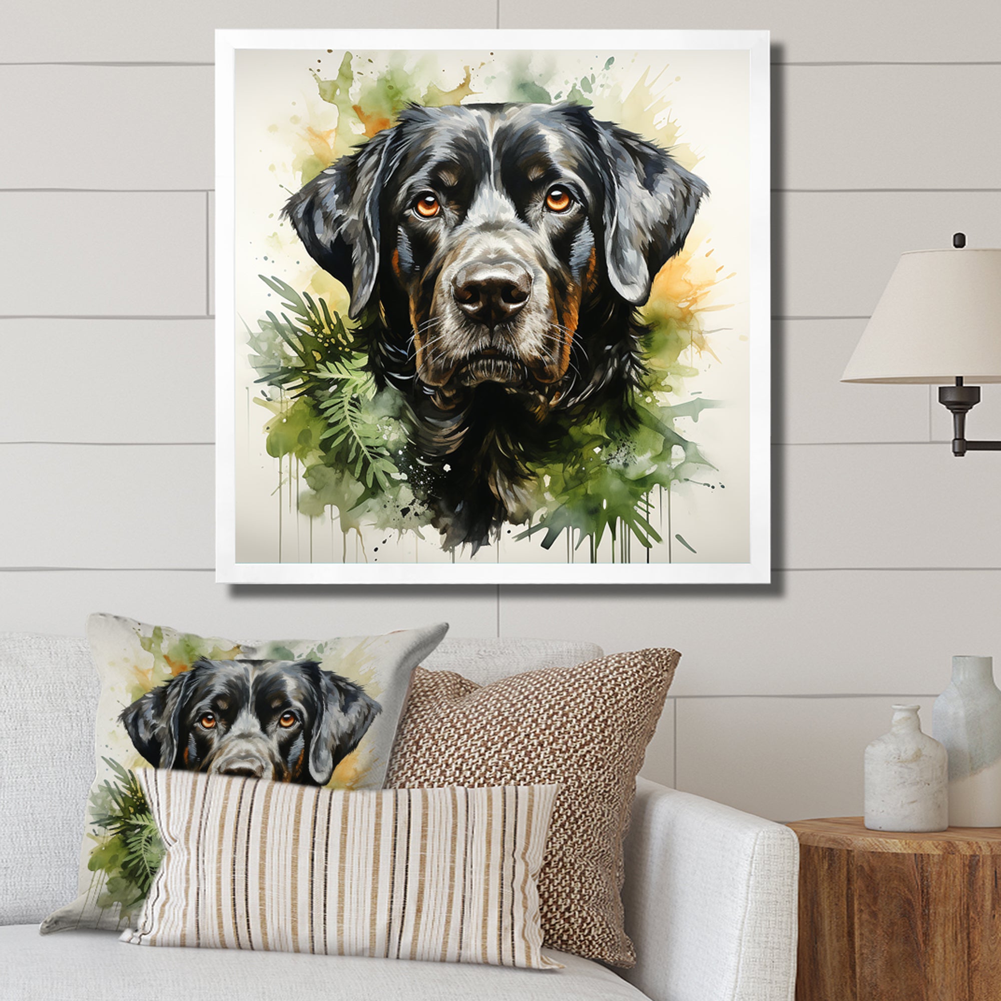 Tropical Labrador Dog Portrait - Dog Wall Art Prints
