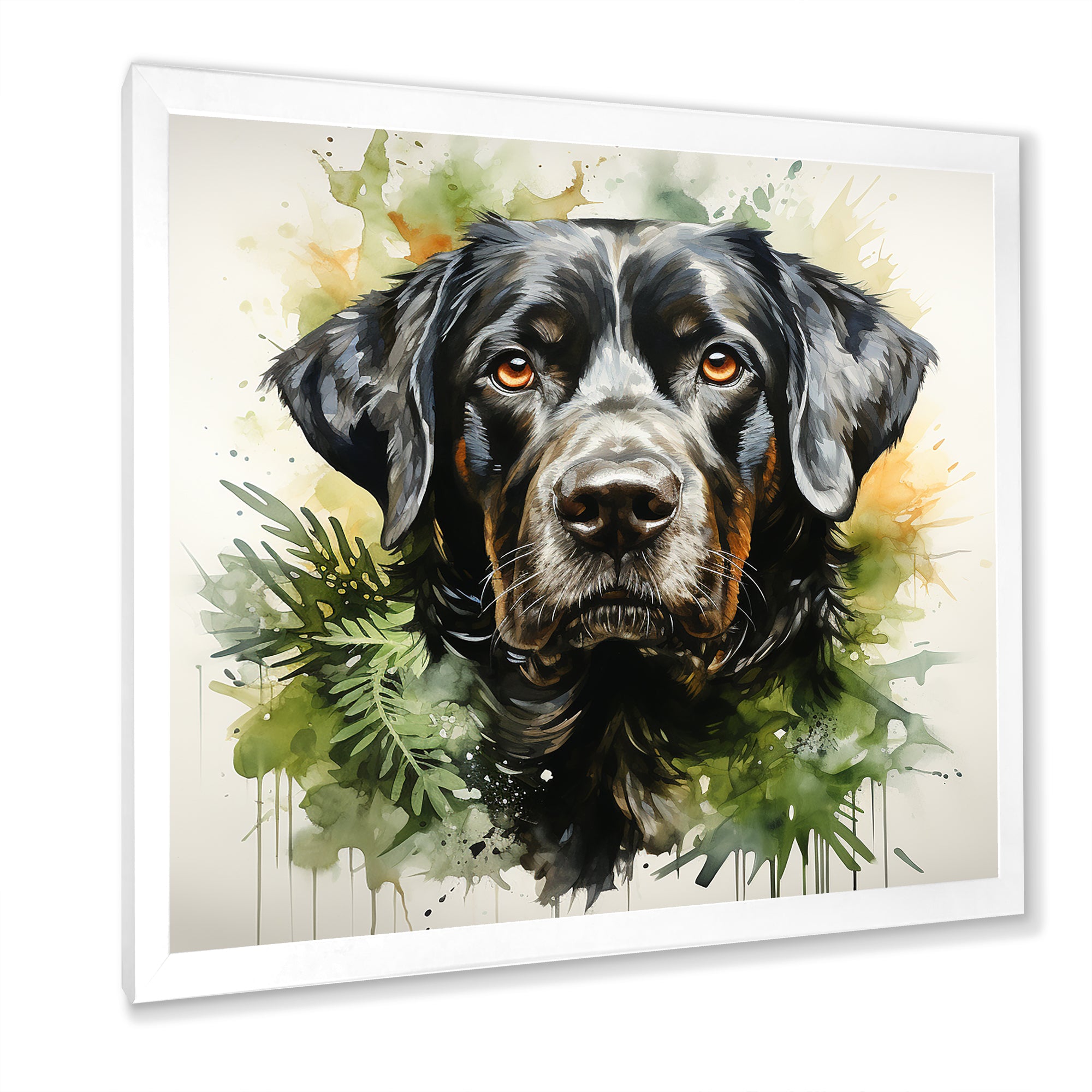 Tropical Labrador Dog Portrait - Dog Wall Art Prints