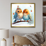 Blue and yellow Bird Buddies Winter Adventure - Bird Canvas Wall Art