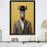 Chic Zebra suit - Yellow Zebra Fashion Wall Art