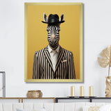 Chic Zebra suit - Yellow Zebra Fashion Wall Art