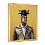 Chic Zebra suit - Yellow Zebra Fashion Wall Art