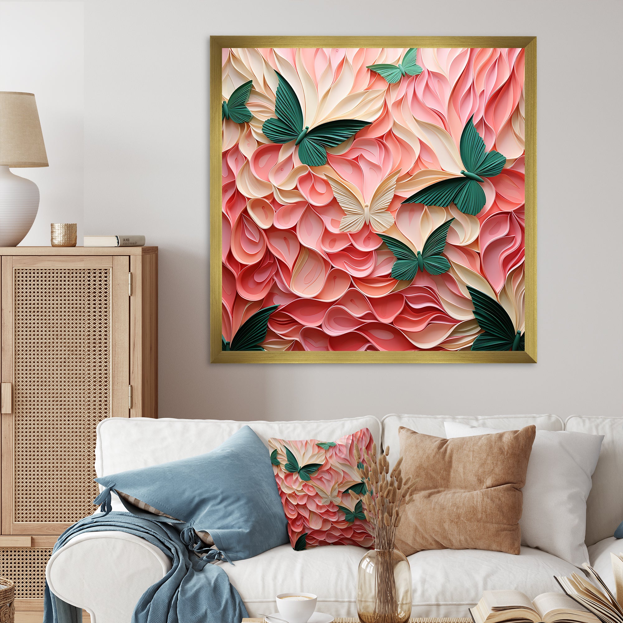 Detailed green butterfly Harmony - Butterfly Wall Decor