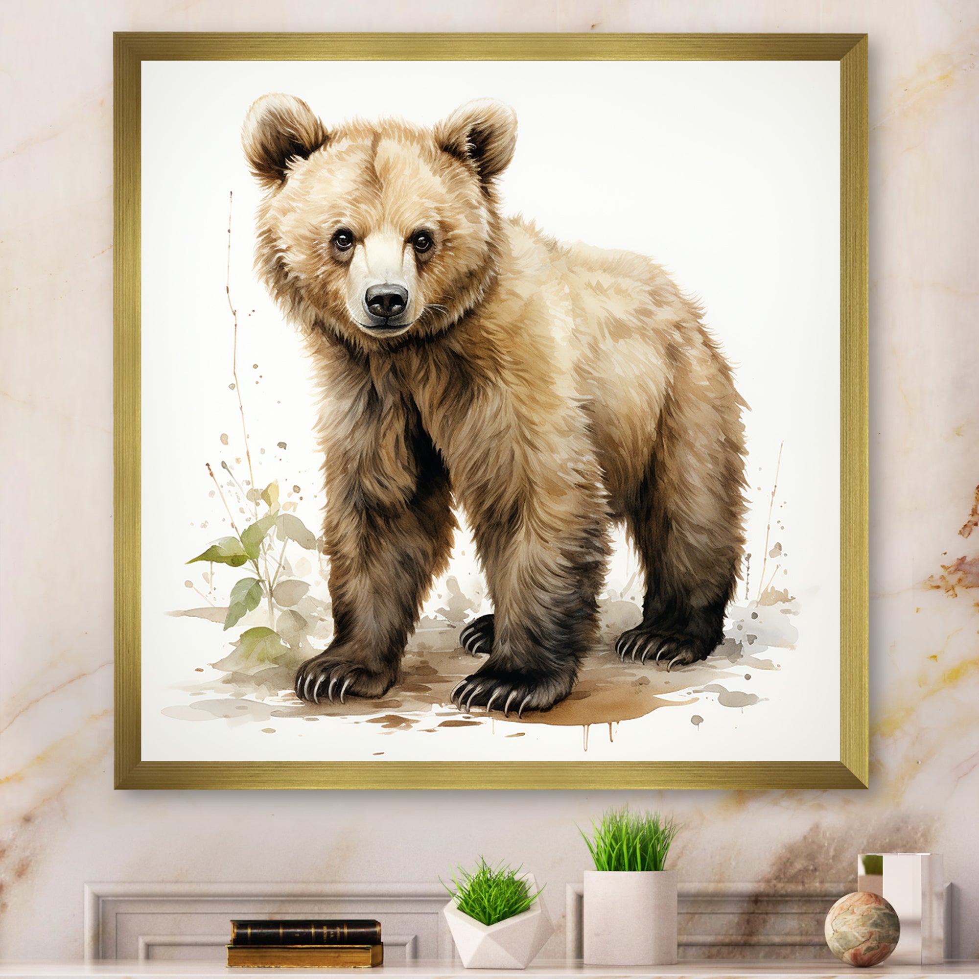 Cuddly grizzly bear cub - Brown Bear Wall Art