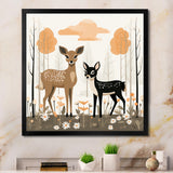 Nursery art deer family in the woods - Deer Home Decor Art