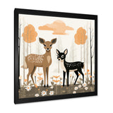 Nursery art deer family in the woods - Deer Home Decor Art