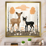Nursery art deer family in the woods - Deer Home Decor Art