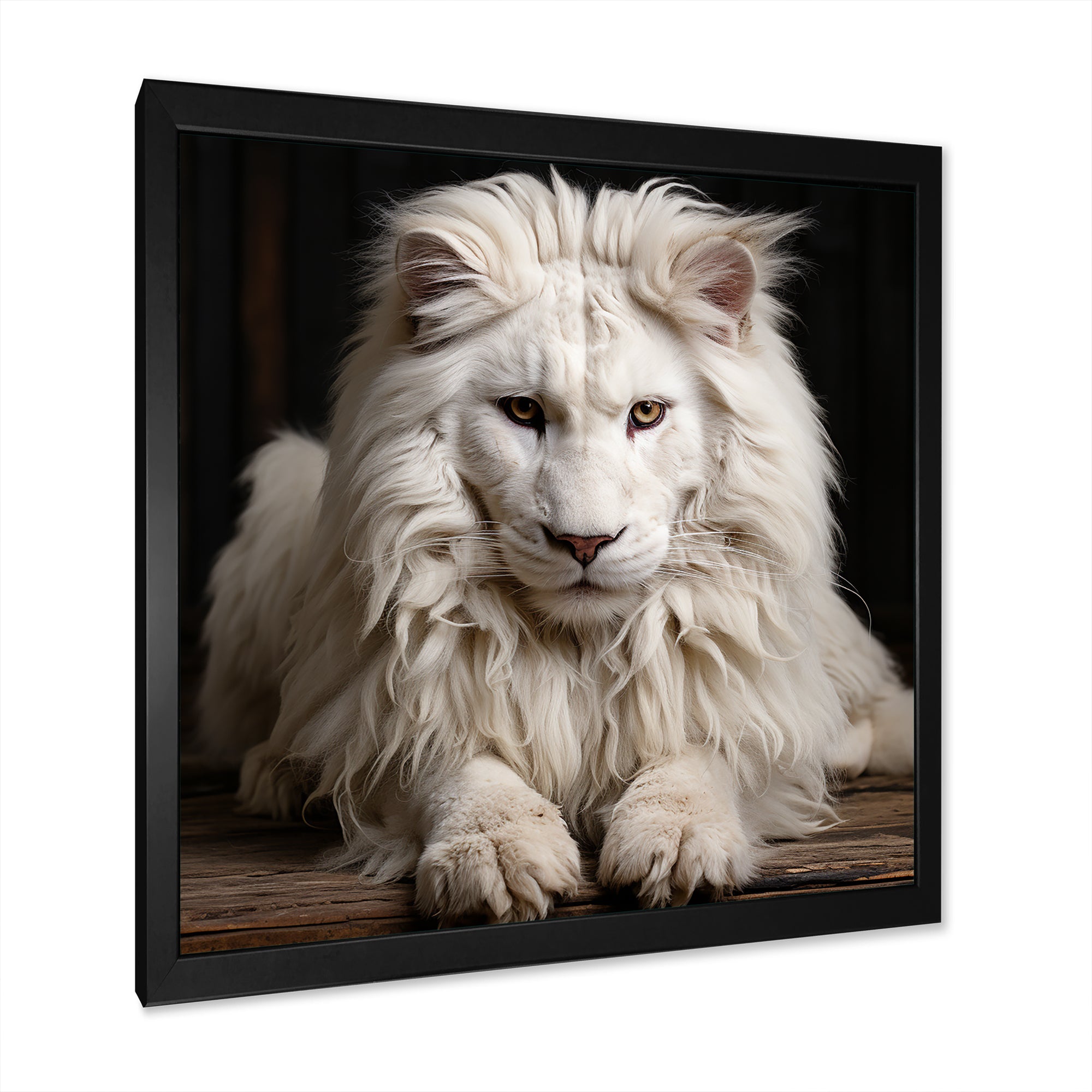 Ivory King portrait elegance - Lion Canvas Wall Art