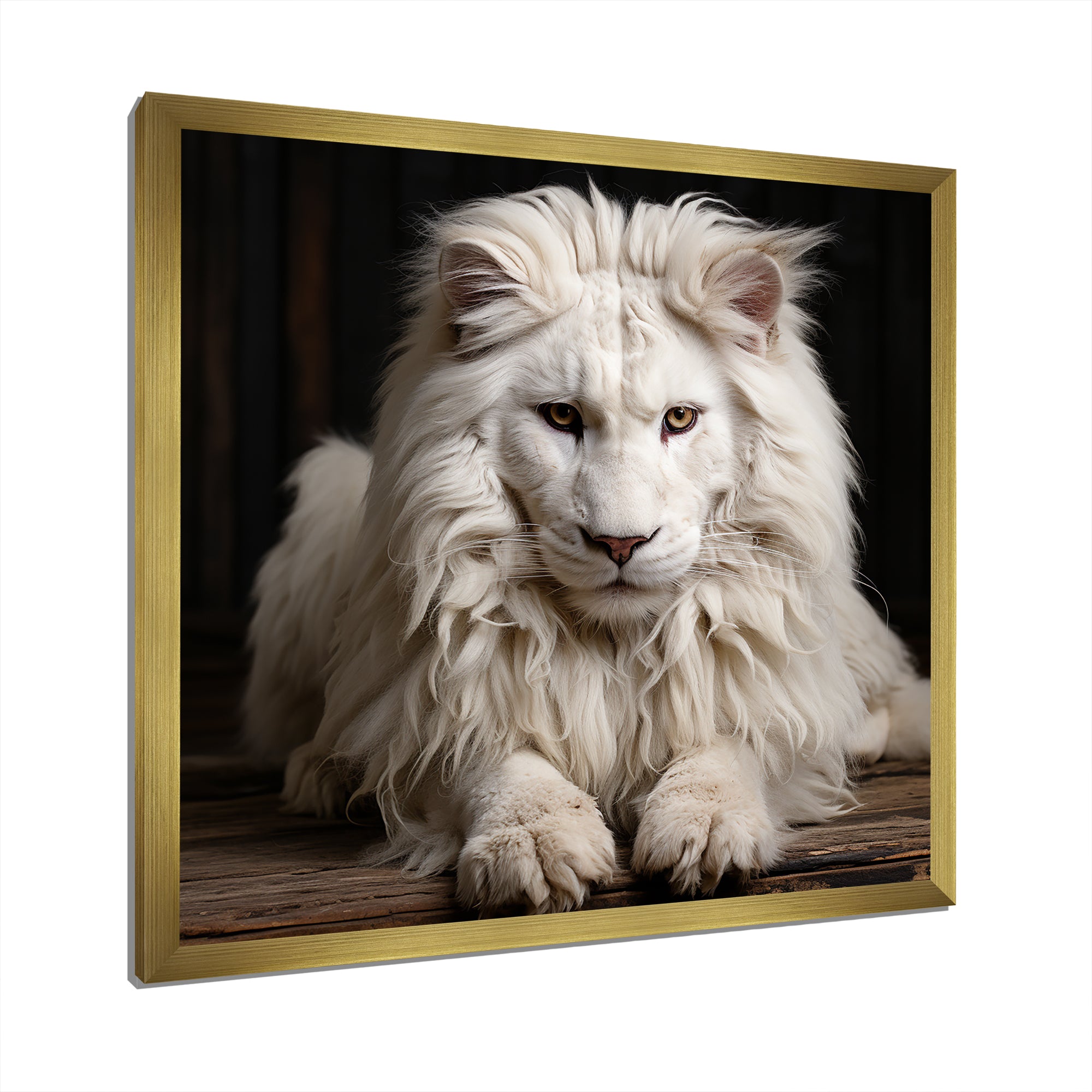 Ivory King portrait elegance - Lion Canvas Wall Art