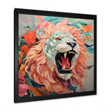 Pink and Grey Lion roar - Pink Lion Wall Art