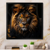 Midnight golden lion - Lion Bedroom Wall Art
