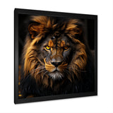 Midnight golden lion - Lion Bedroom Wall Art