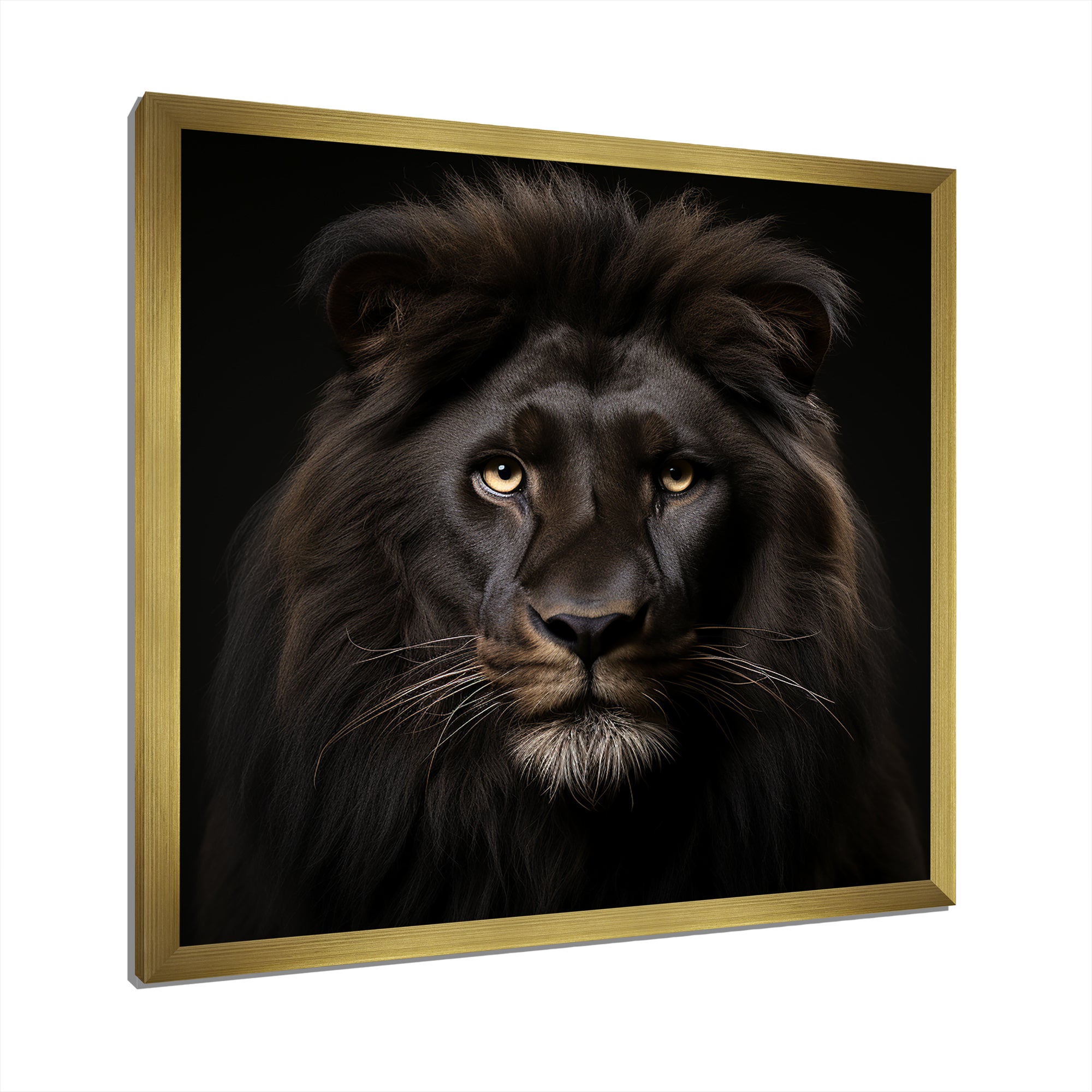 Midnight black lion - Lion Canvas Wall Art