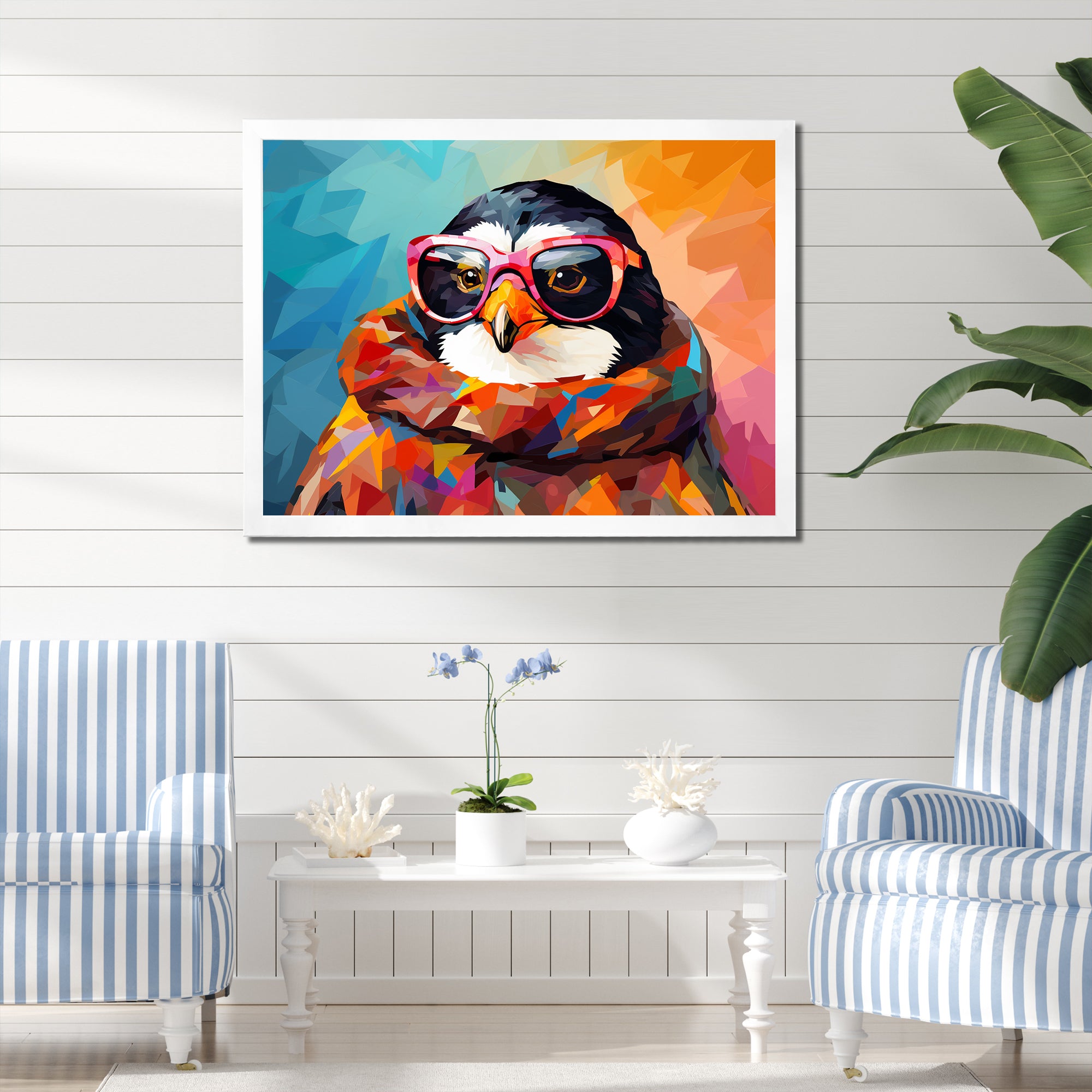 Pop art Penguin with sunglasses - Penguin Wall Art Prints