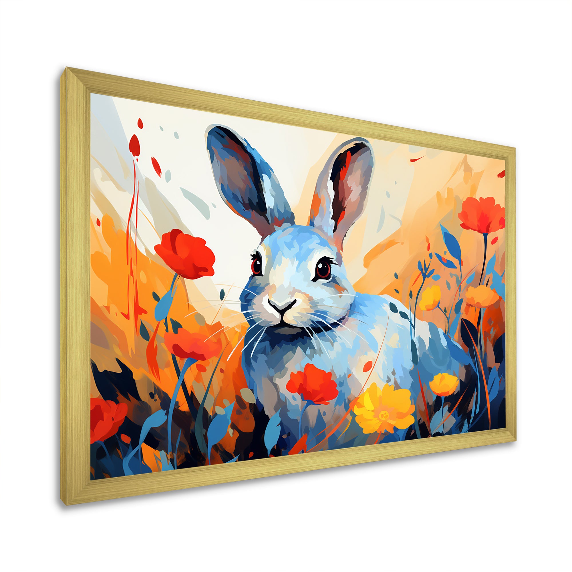Blue Rabbit flower meadows - Blue Rabbit Wall Art