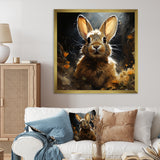 Curious floral rabbit meadow photo - Rabbit Living Room Wall Art