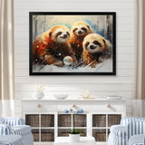 Brown Sloths winter - Brown Sloth Wall Art