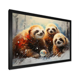 Brown Sloths winter - Brown Sloth Wall Art
