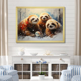 Brown Sloths winter - Brown Sloth Wall Art